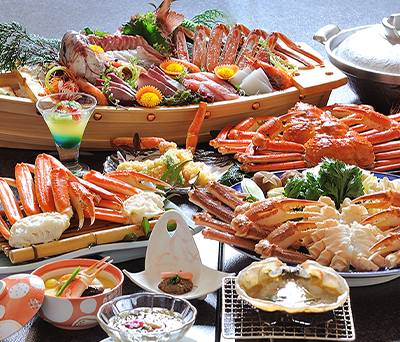 海の華の御馳走 海鮮舟盛り付かにフルコース